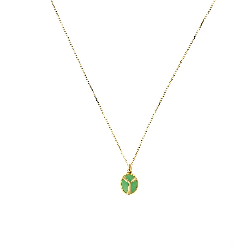 Lucky Scarab Chrysoprase Charm