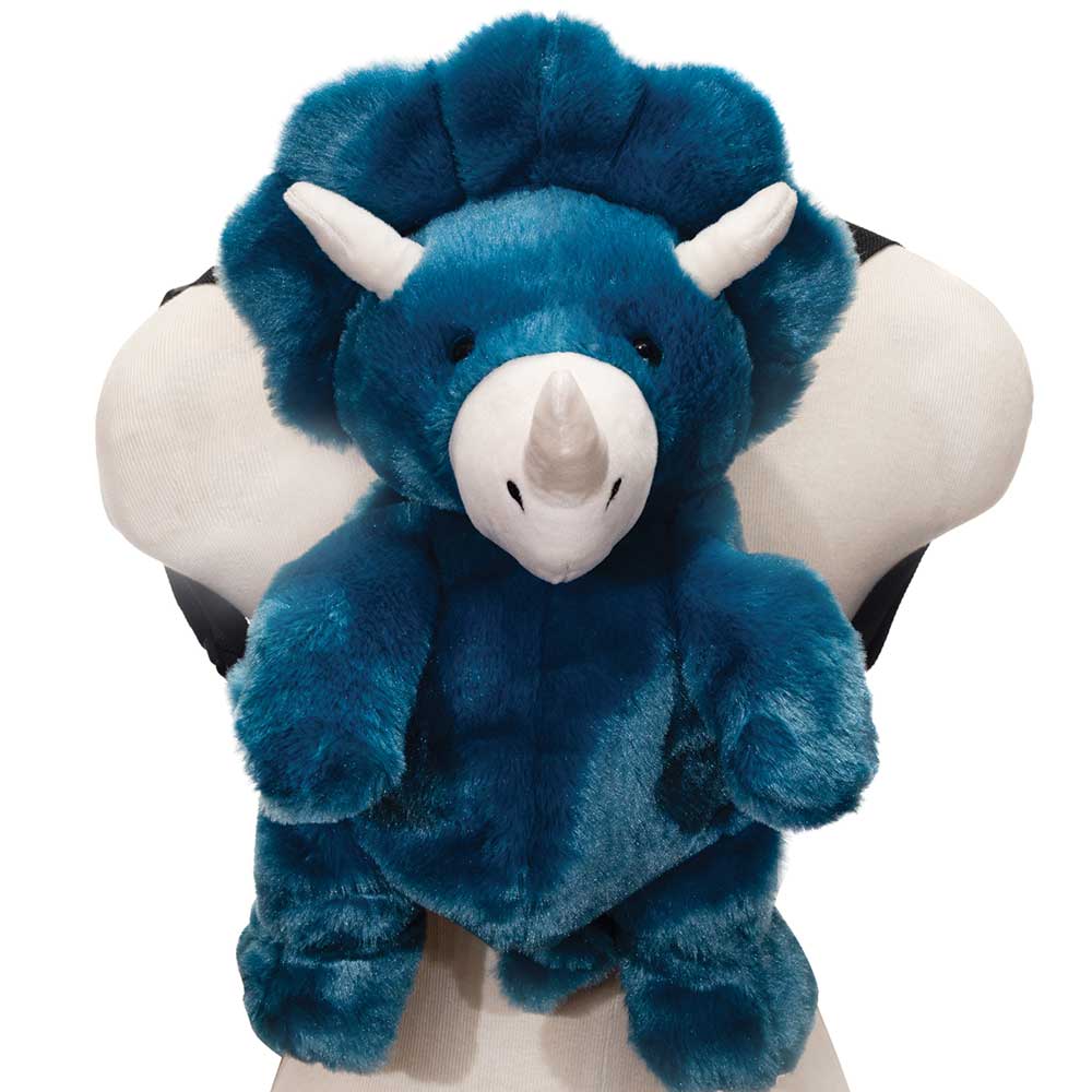 Blue Triceratops Plush Backpack