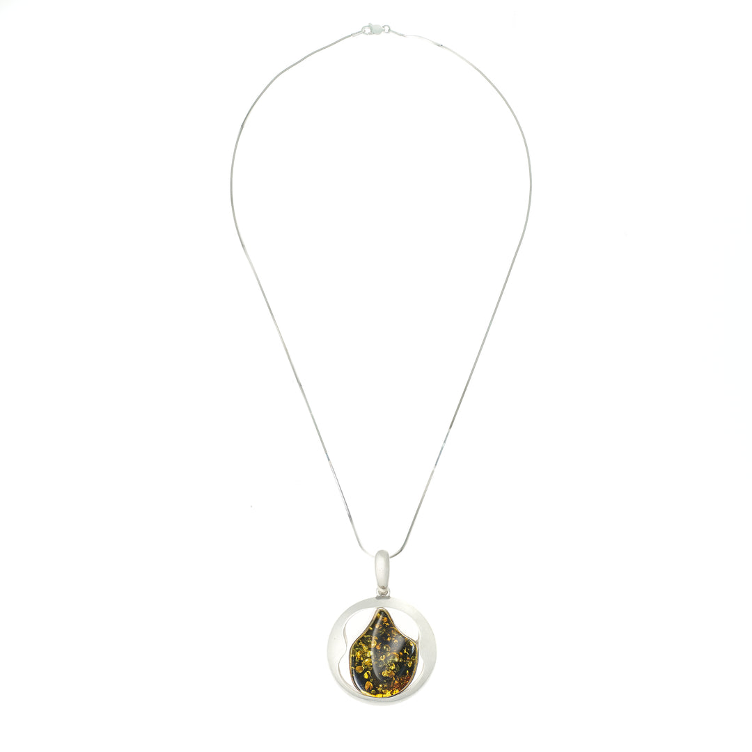 Dark Amber Pendant Necklace