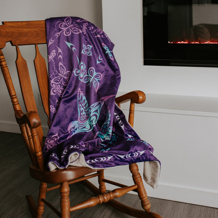 Hummingbird Fleece Blanket by Simone Diamond