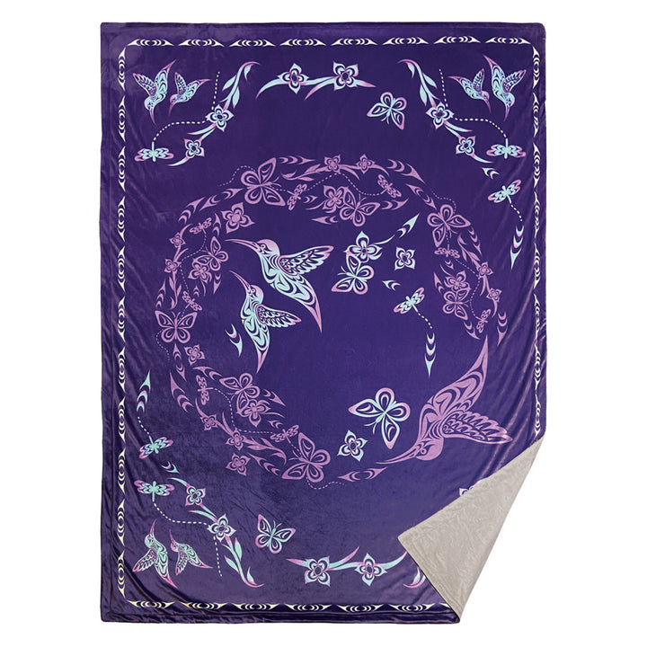 Hummingbird Fleece Blanket by Simone Diamond