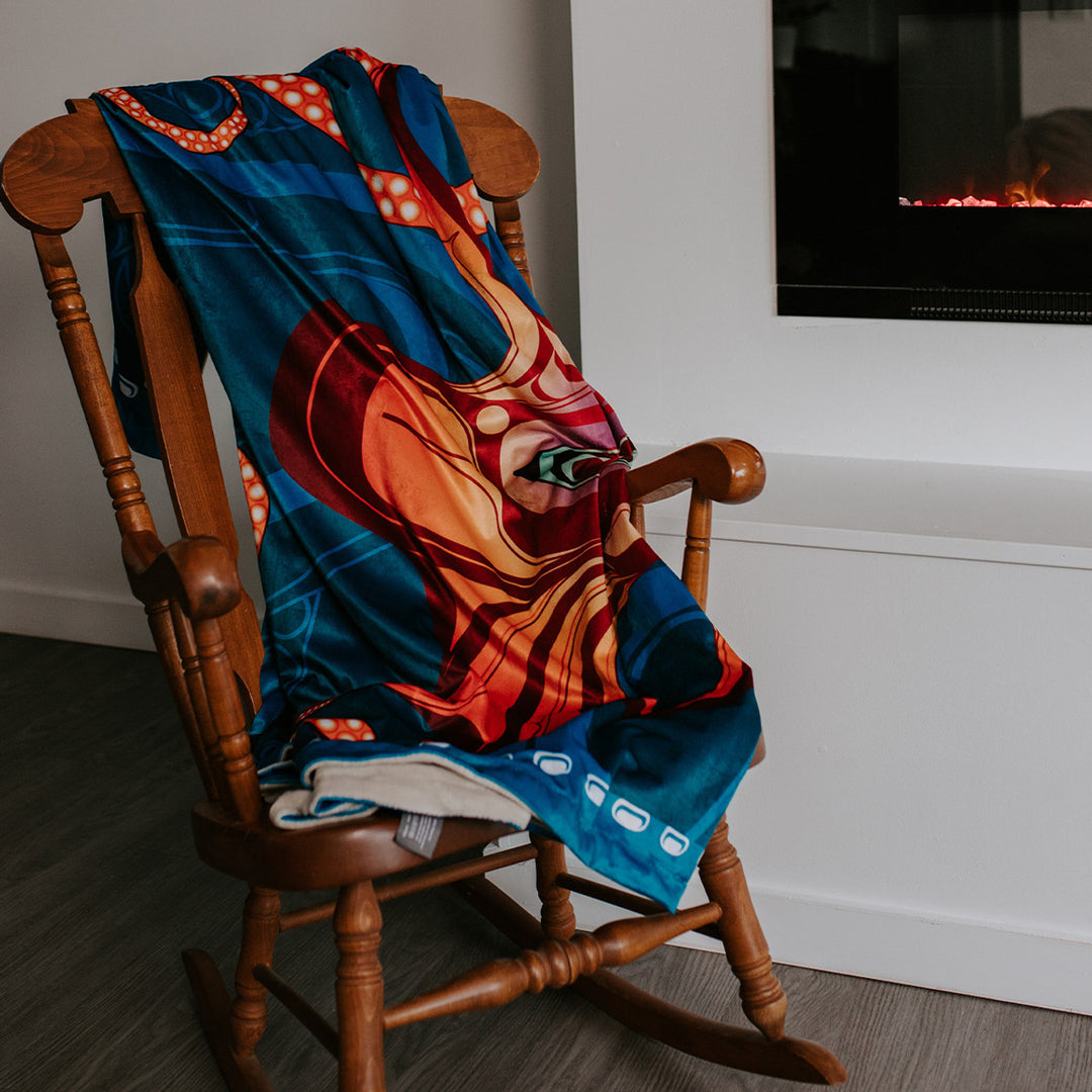 Octopus(Nuu) Fleece Blanket by Ernest Swanson