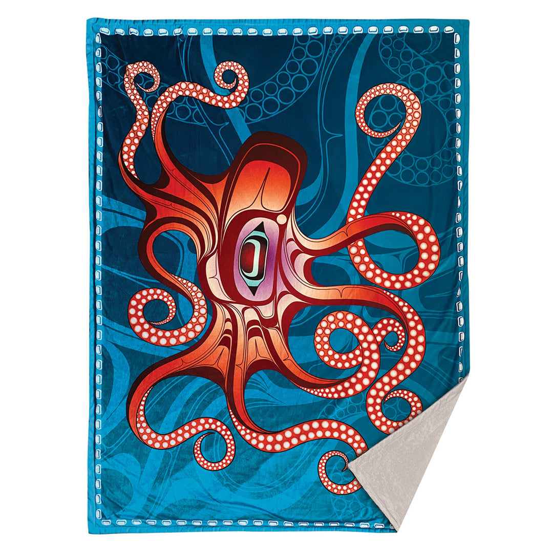 Octopus(Nuu) Fleece Blanket by Ernest Swanson