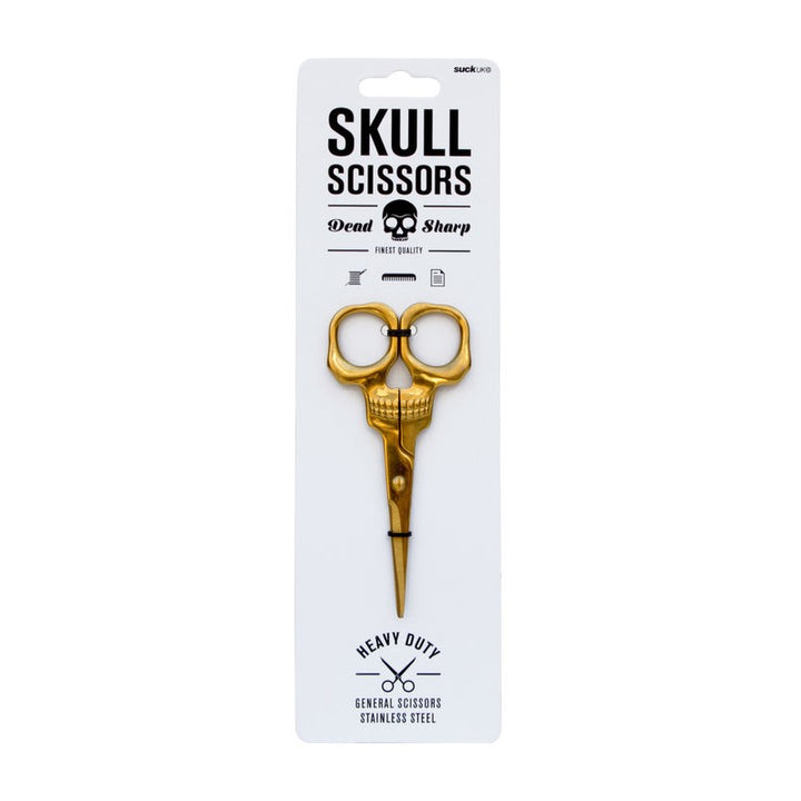 Brass-Finish Skull Scissors