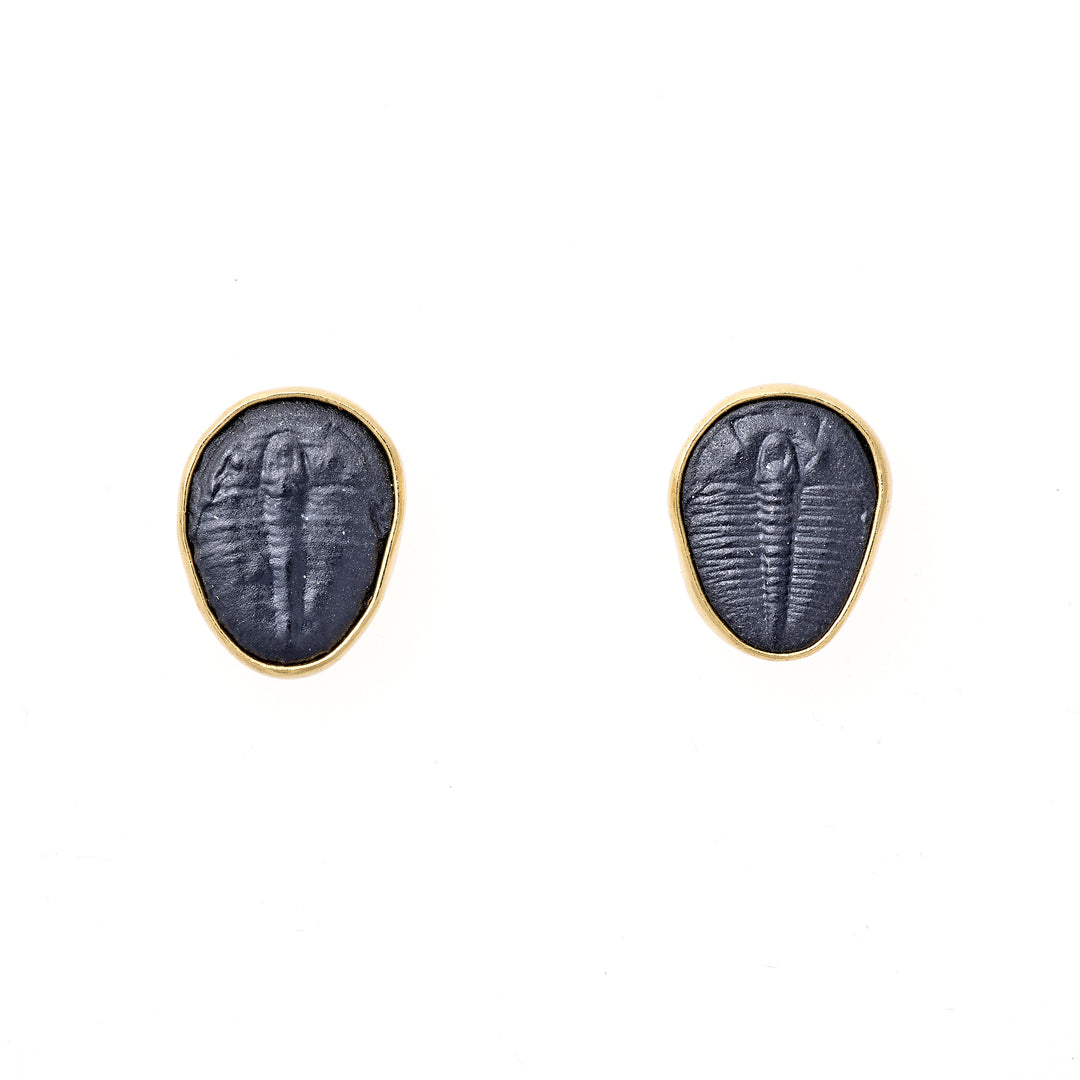 Alchemia Trilobite Cast Stud Earrings