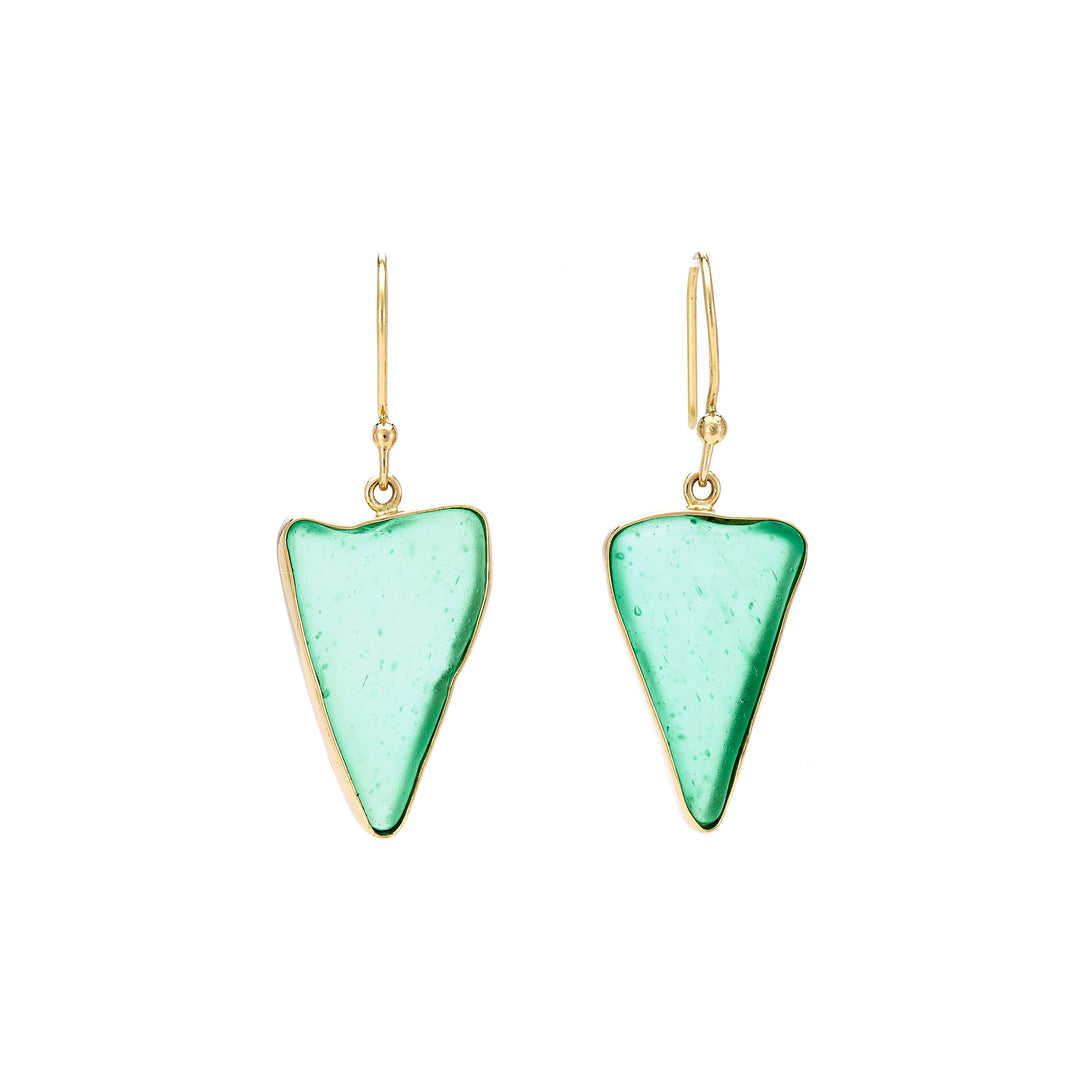 Alchemia Green Recycled Glass Earrings