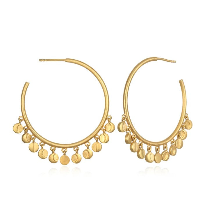 Gold Moon Phase Hoop Earrings