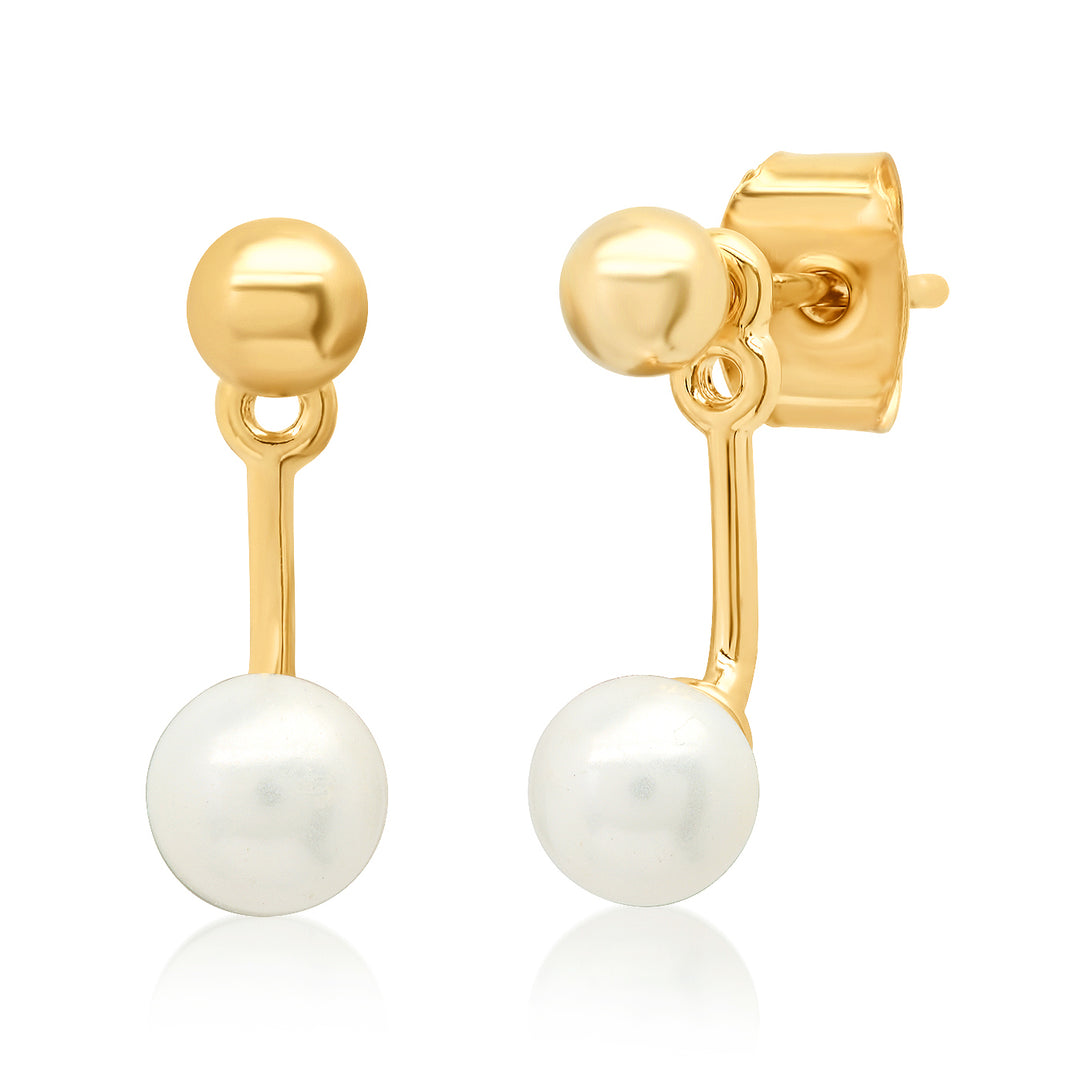 Gold & Freshwater Pearl Circle Stud