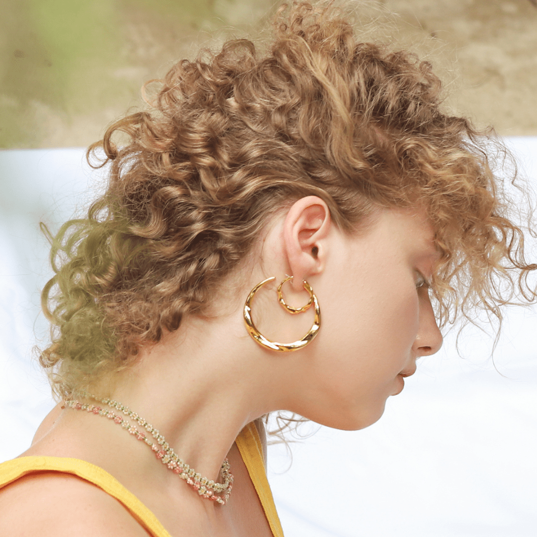 Wavy Gold Hoops