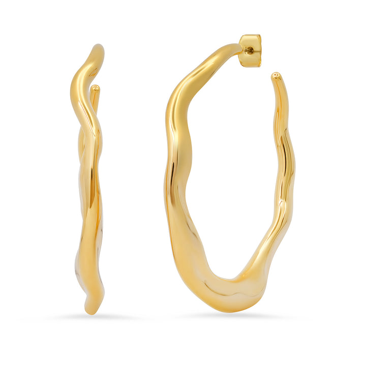 Wavy Gold Hoops