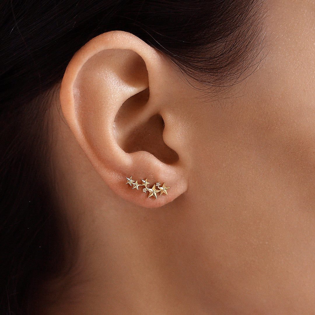 Simple 5 Star Post Earrings