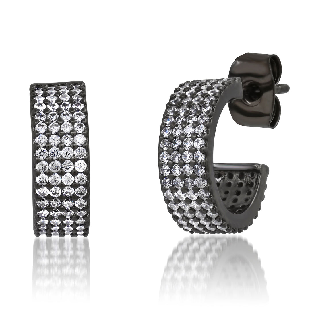 Pave Cubic Zirconia Huggies