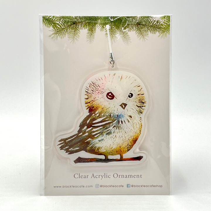 Owl Watercolor Acrylic Ornament