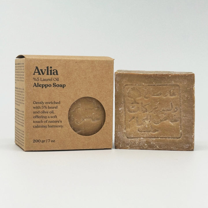 Avlia 5% Laurel Oil Aleppo Soap – Pure Olive Oil Bar