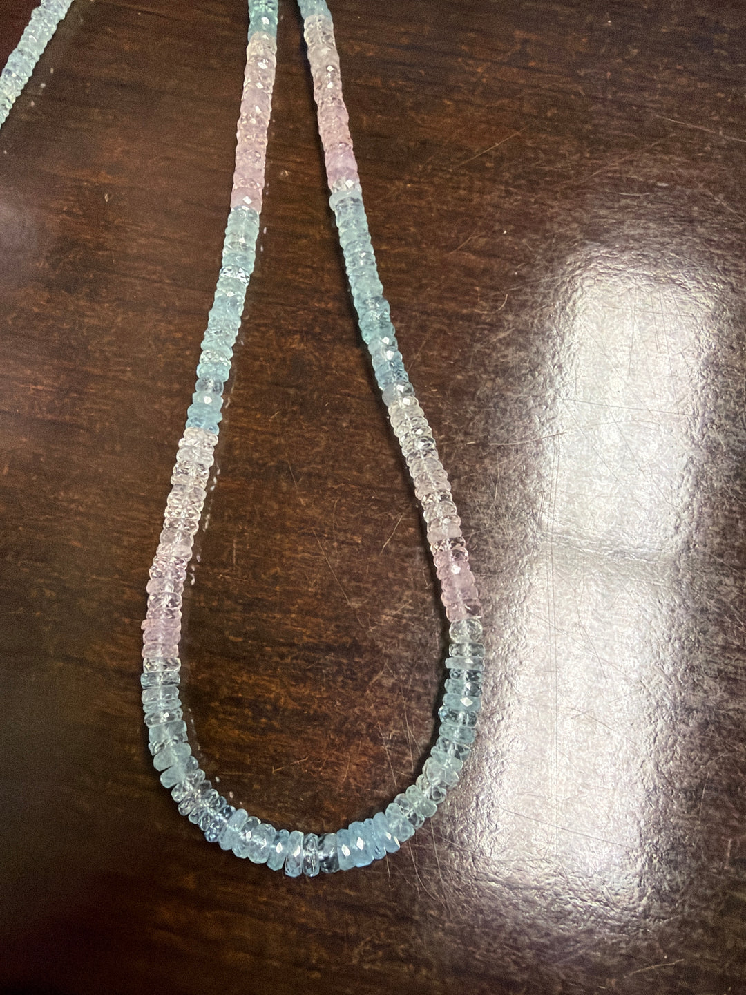 Multi Beryl Waterfall Necklace, Faceted Rondels