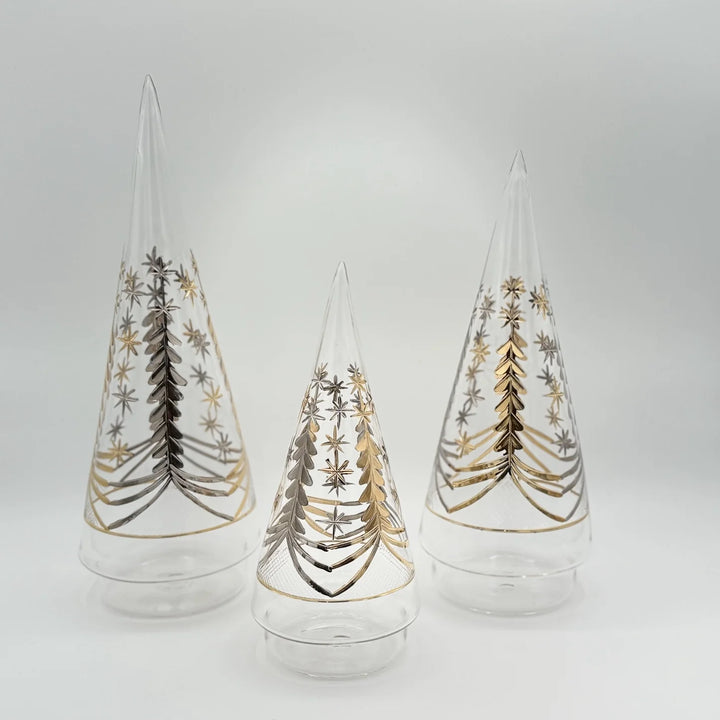 Blown Glass Silver and Gold Tree, Medium