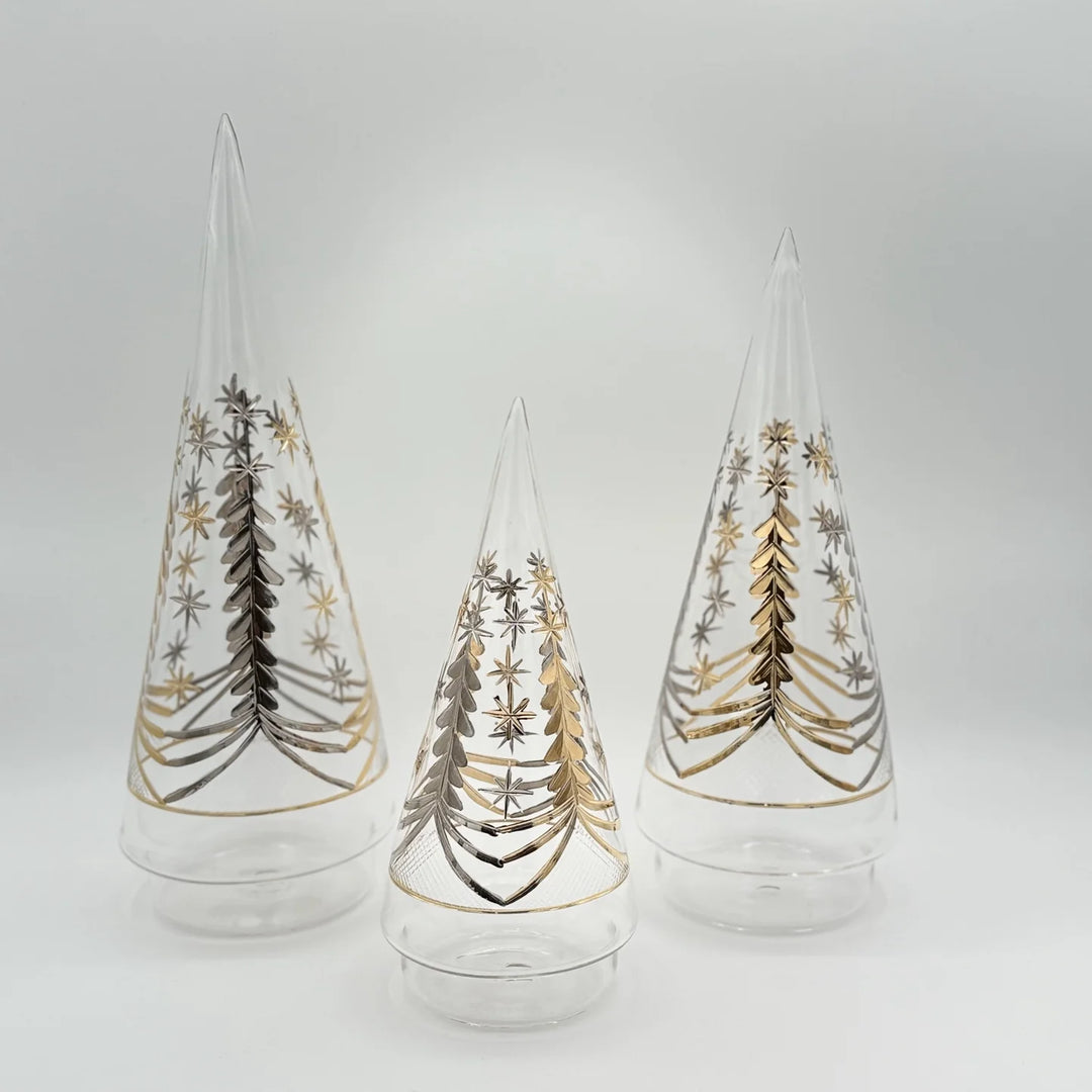 Blown Glass Silver and Gold Tree, Small