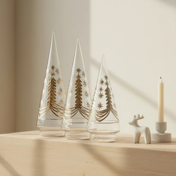 Blown Glass Silver and Gold Tree, Large