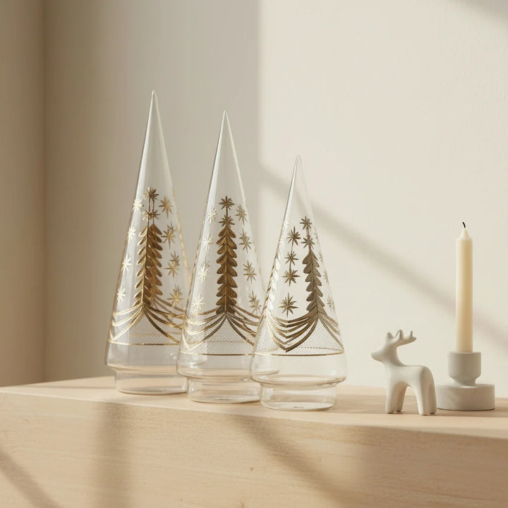 Blown Glass Silver and Gold Tree, Small