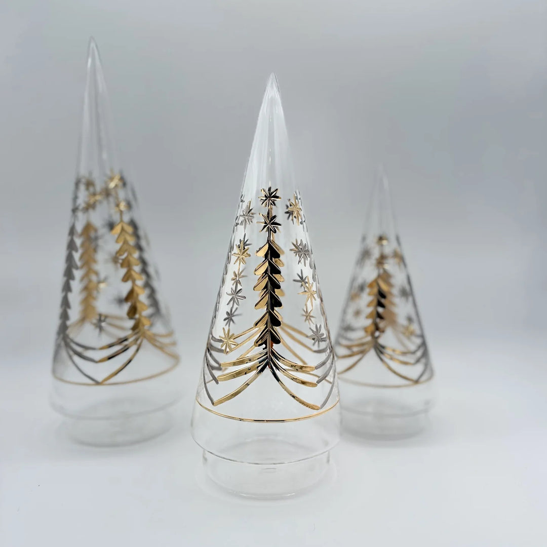 Blown Glass Silver and Gold Tree, Small