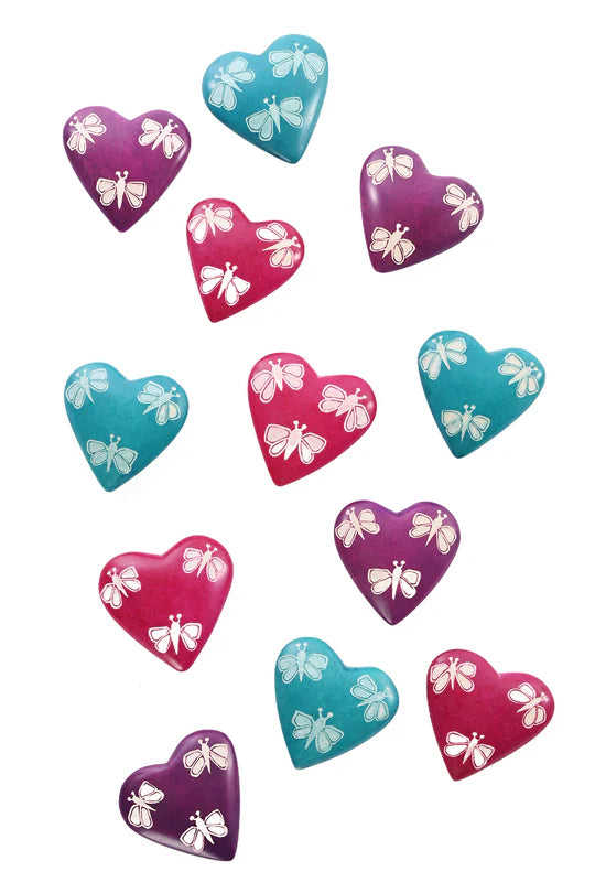 Butterfly Soapstone Hearts