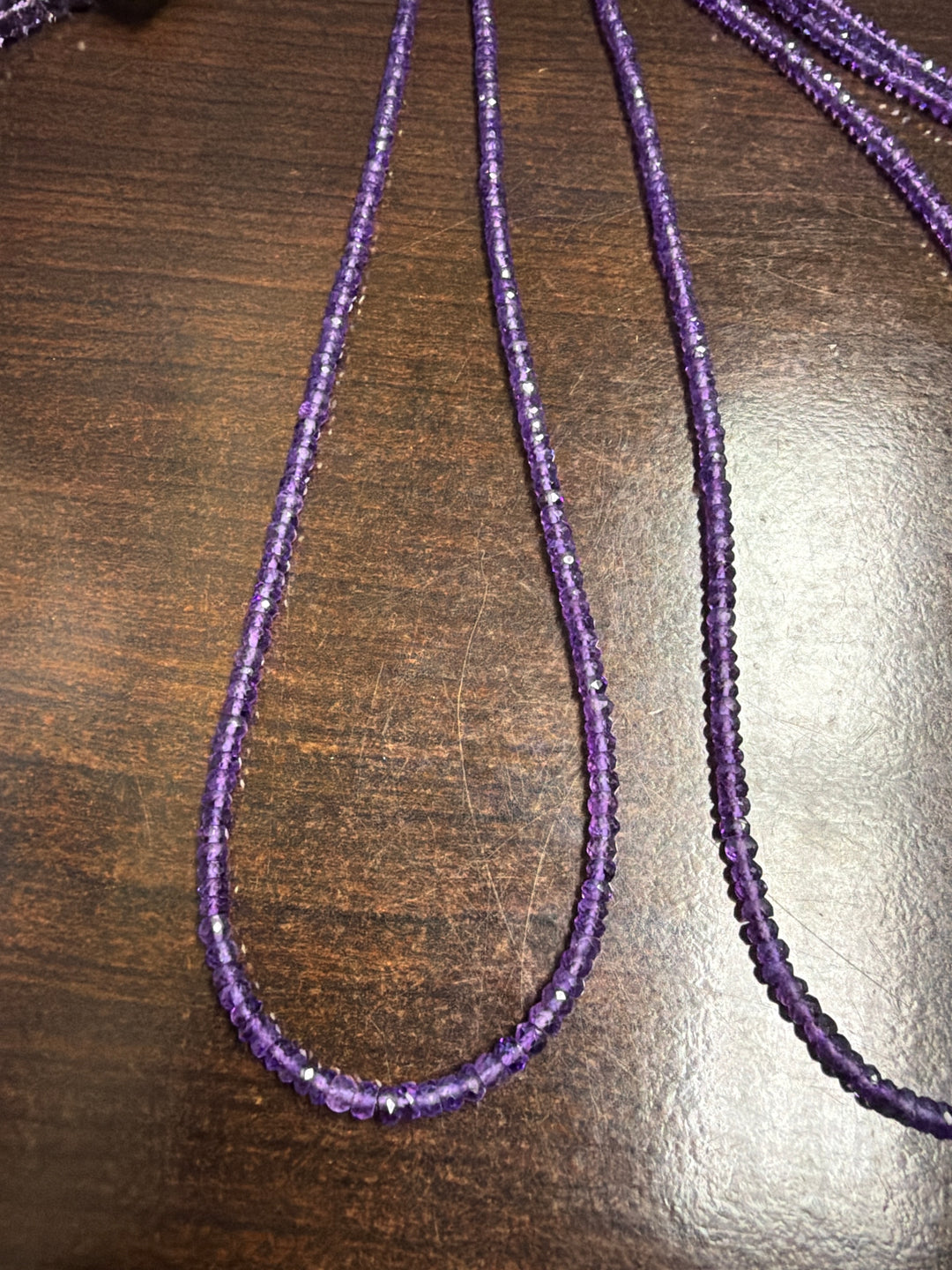 Amethyst Necklace, Faceted Rondels