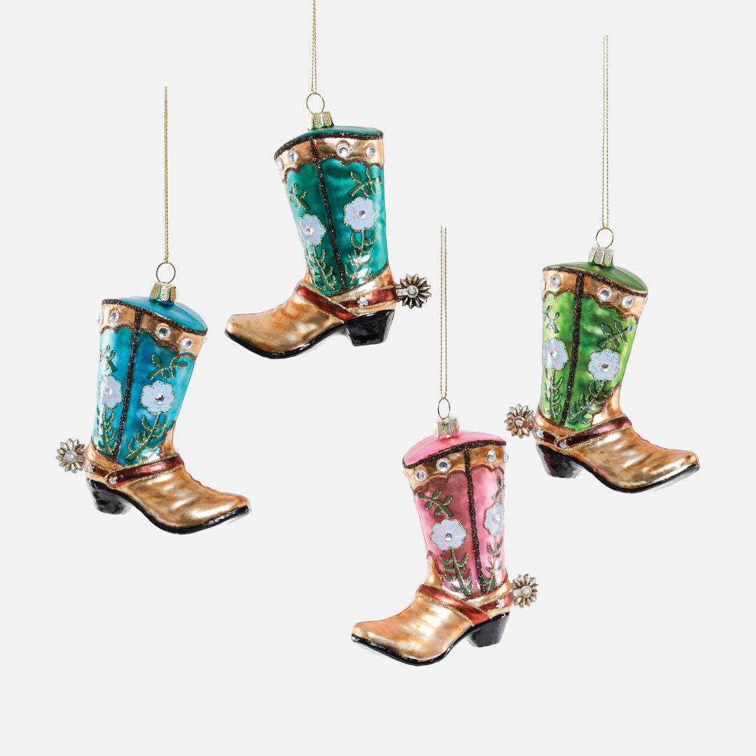 Fancy Floral Boot Ornament