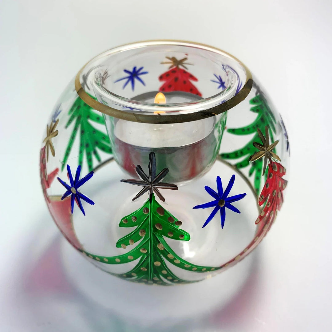 Blown Glass Candle Holder
