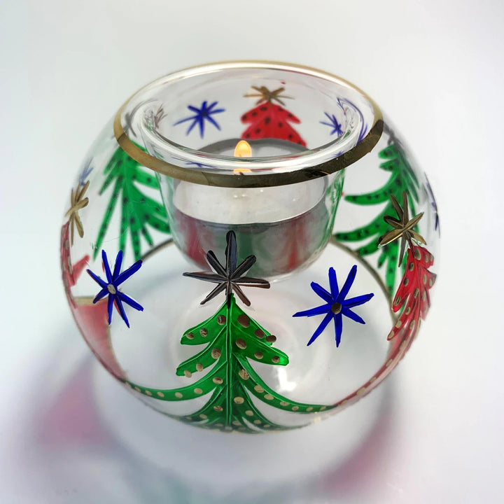 Blown Glass Candle Holder