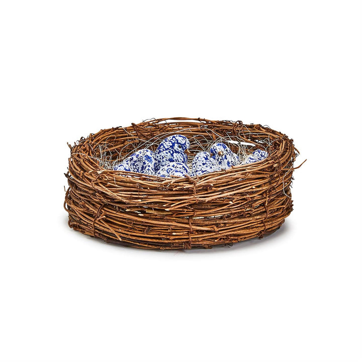 Chinoiserie Blue Robin Bird Figurine