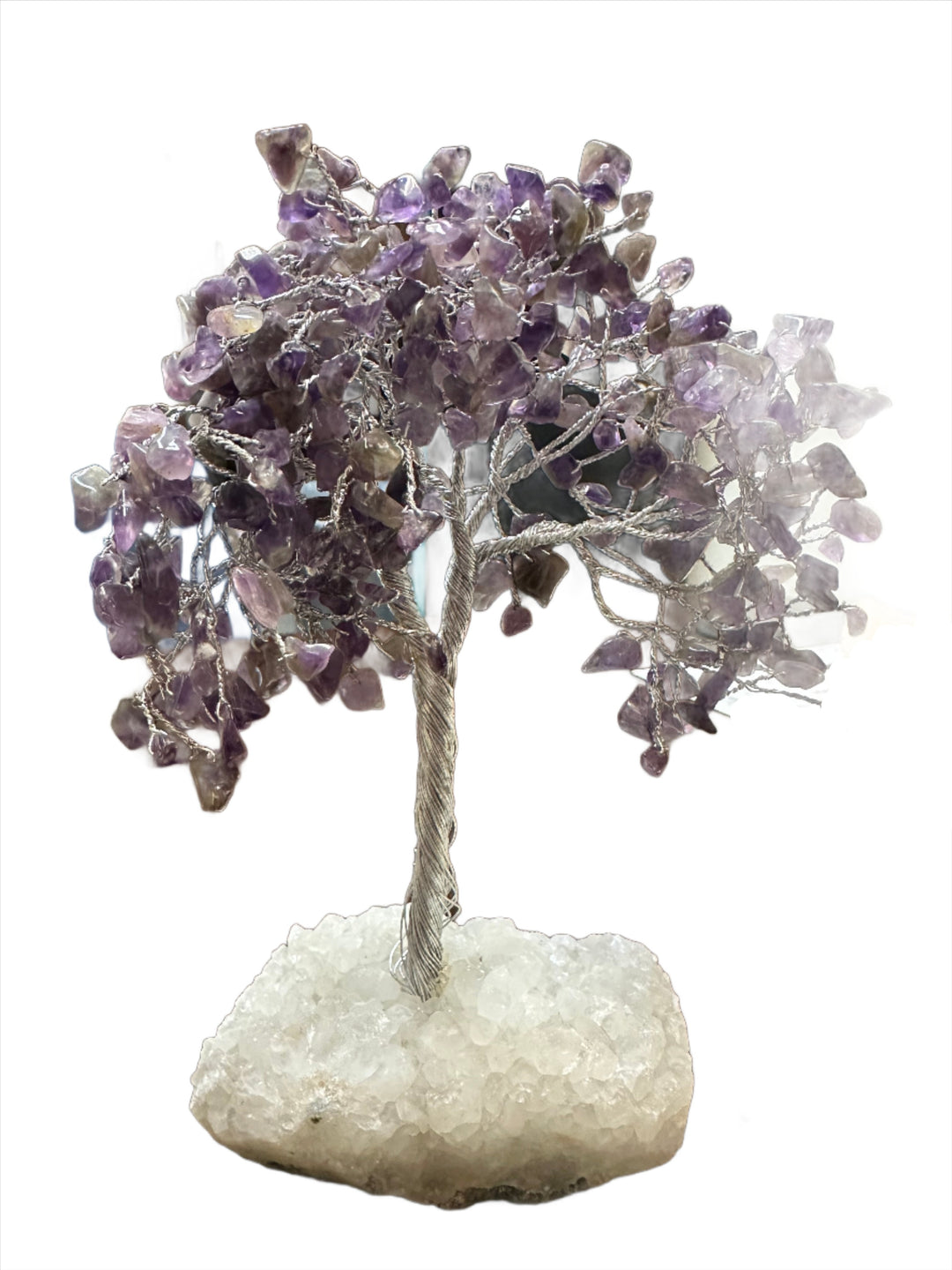 Gemstone Tree with Twisted Silver Wire