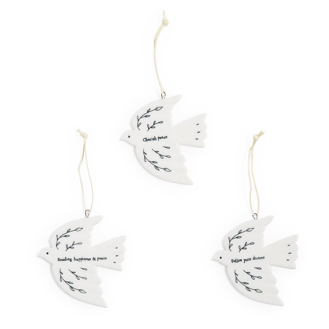 Dove Shaped Porcelain Ornament