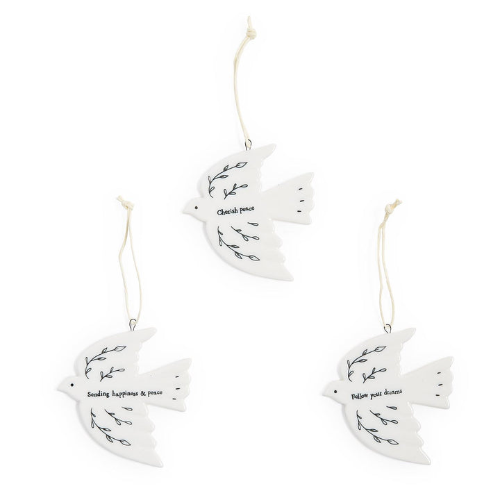 Dove Shaped Porcelain Ornament