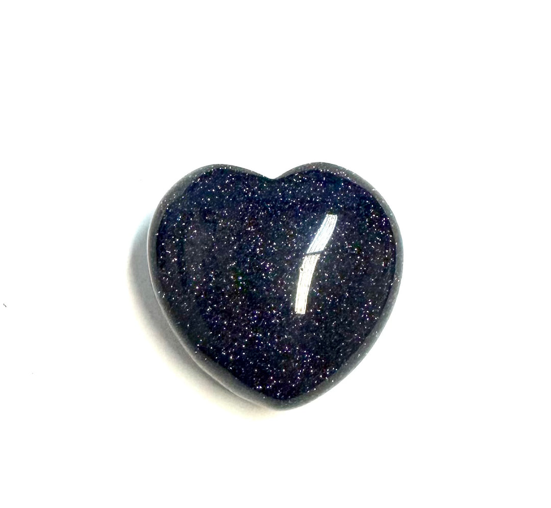 Sapphire Goldstone Heart Carving