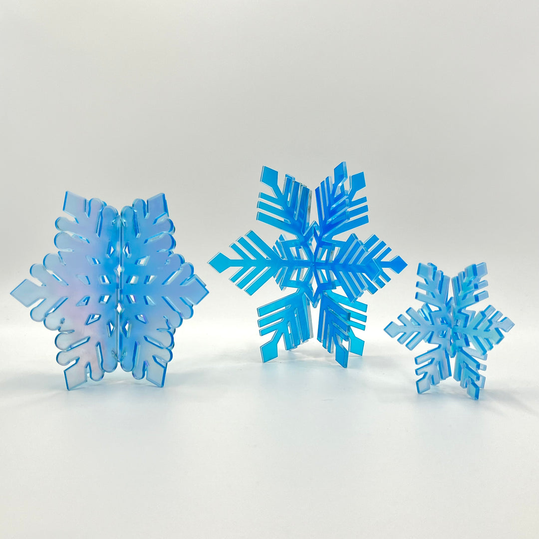 Large Iridescent Snowflake Table Top Decor