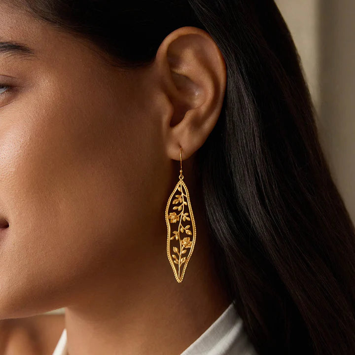 Linear Leaf Earrings