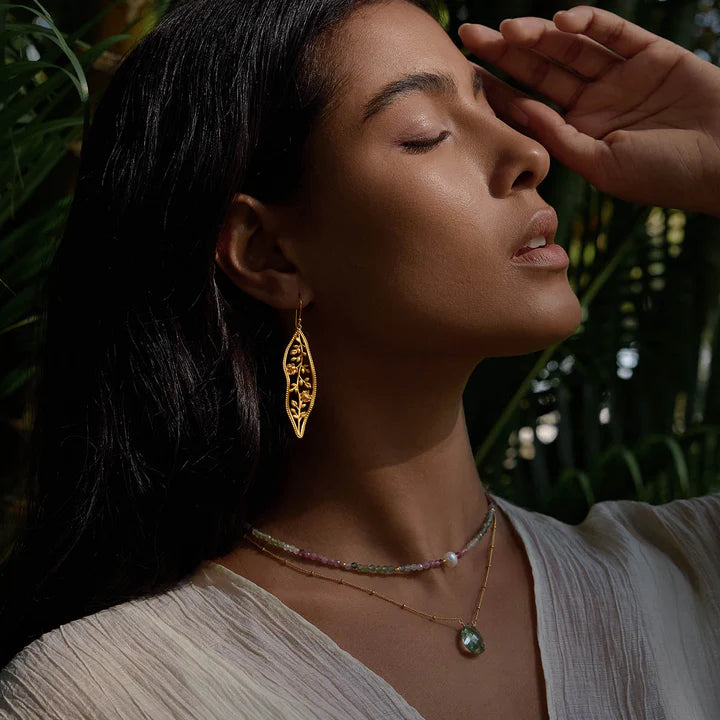 Linear Leaf Earrings