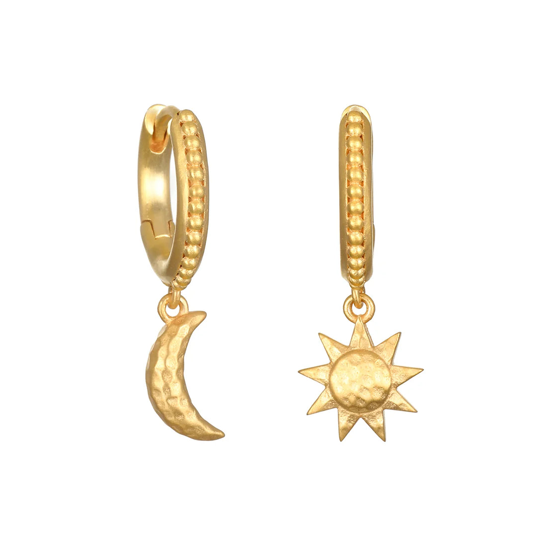 Radiant Harmony Celestial Huggie Hoop Earrings