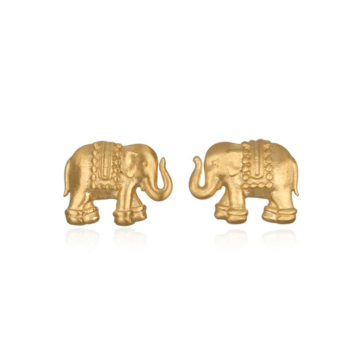 Gold Elephant Stud Earrings