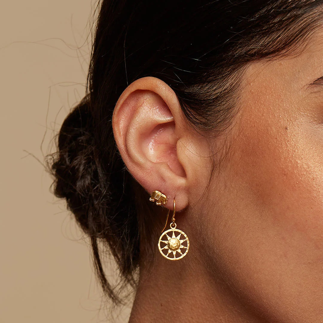 Gold Elephant Stud Earrings