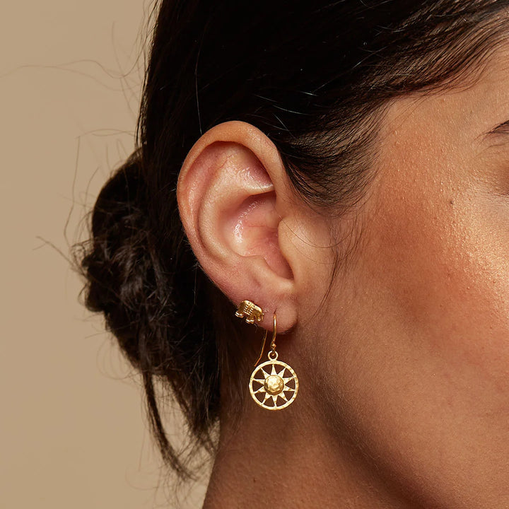 Gold Elephant Stud Earrings