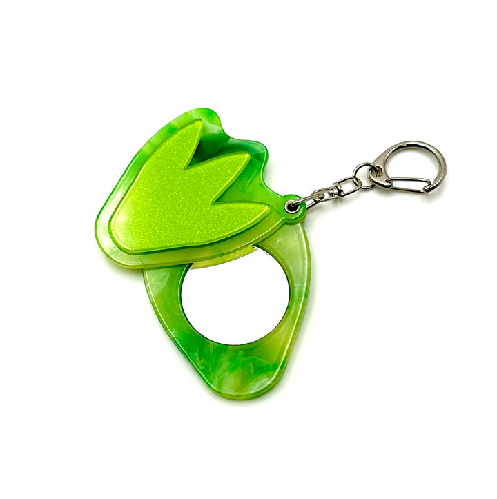 T. rex Footprint Mirror Keychain