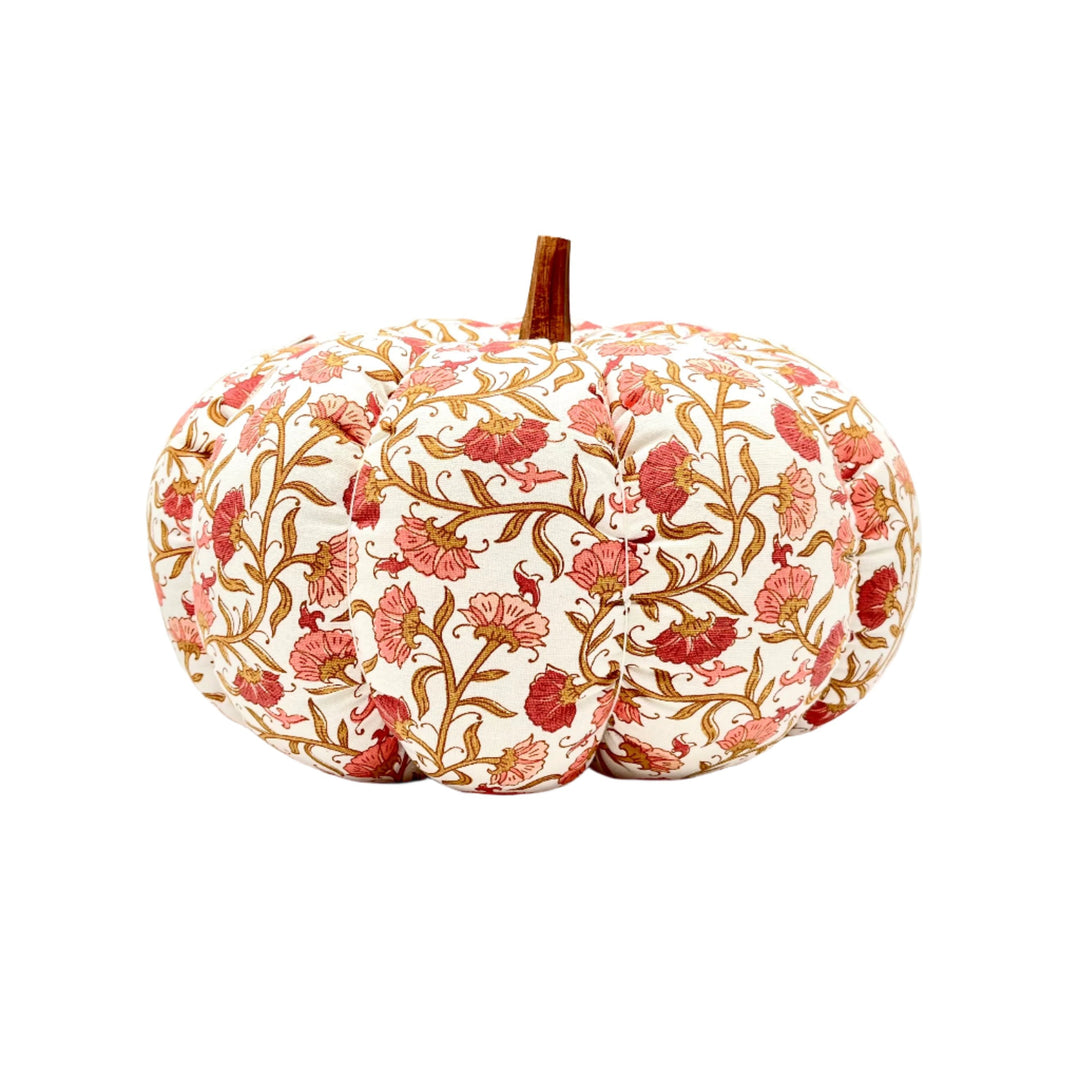 Handcrafted Autumn Blush Pumpkin with Wooden Stem- Large