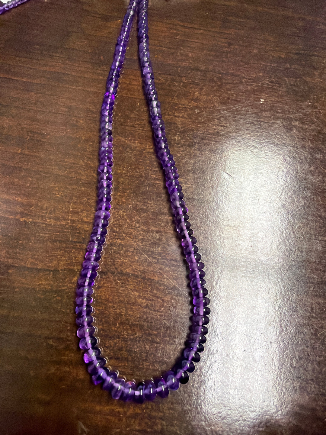 Amethyst Necklace, Smooth Rondels