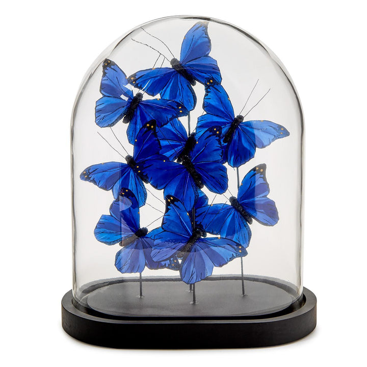 Ultramarine Butterflies in Oval Dome Sculpture