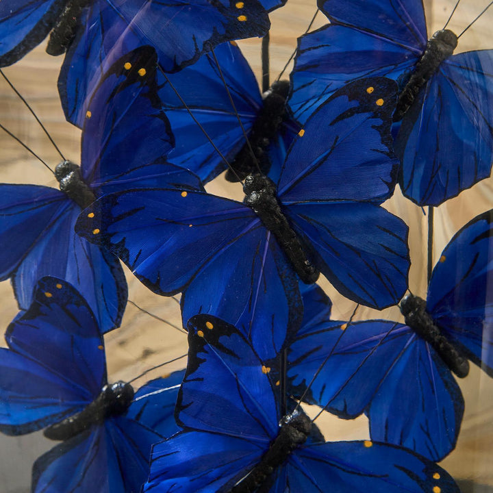 Ultramarine Butterflies in Oval Dome Sculpture