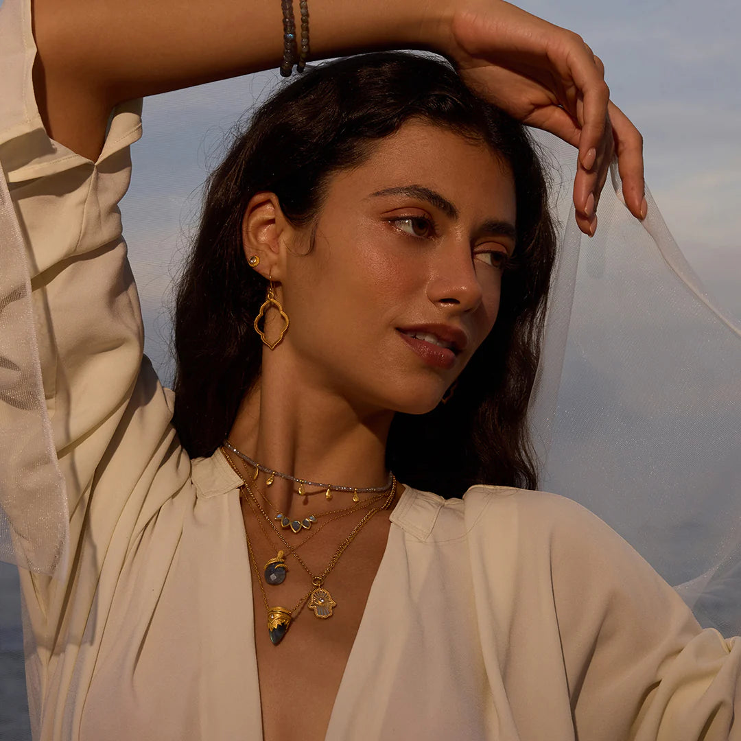 "Awaken Intuition" Labradorite Petal Necklace
