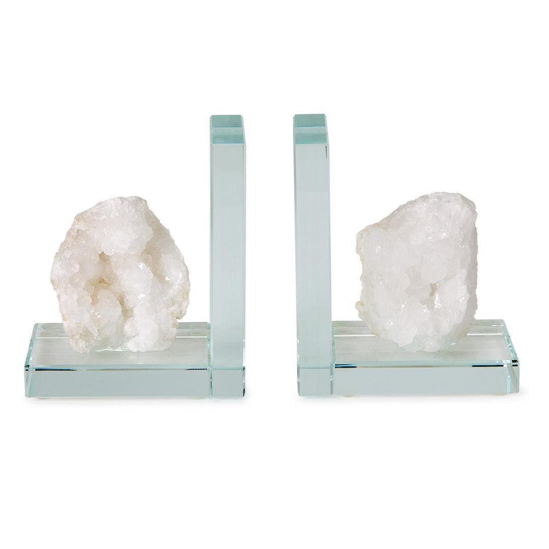 White Quartz Crystal Bookends