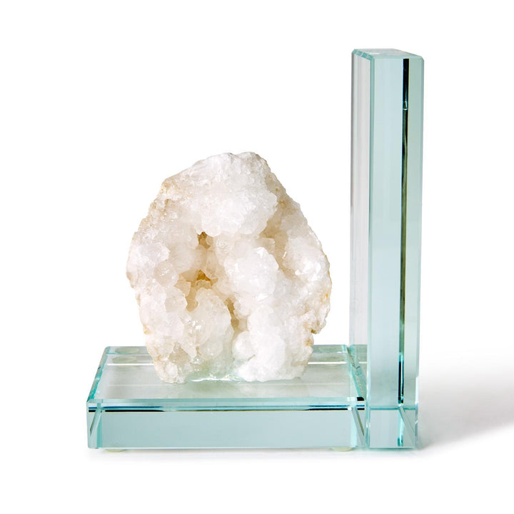White Quartz Crystal Bookends