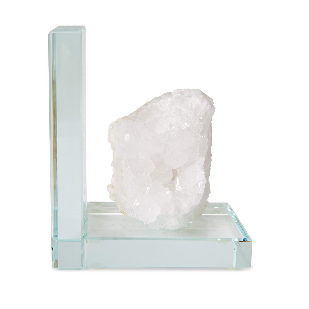 White Quartz Crystal Bookends
